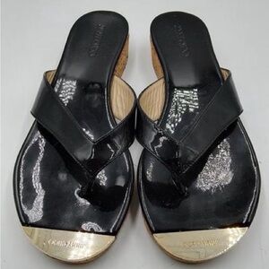 Jimmy Choo Glossy Black Sandals